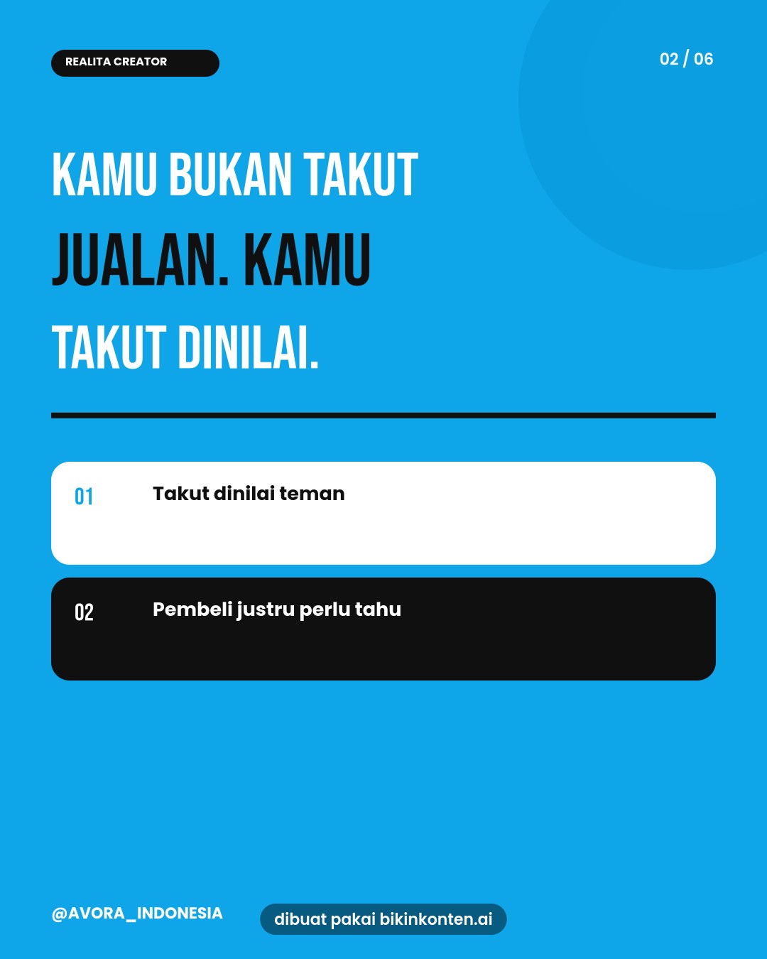 AVORA — Malu promosi tidak membayar tagihan creator (2)